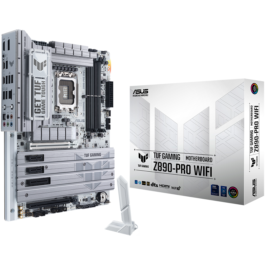 ASUS TUF GAMING Z890-PRO WIFI LGA1851 ATX osnovna plošča - Intel Z890, 4xDDR5, 4xM.2, 4xSATA, 2.5Gb LAN, WiFi 7, BT, 1xDP, 1xHDMI, 2xTB4 porta (USB Type-C), Aura Sync