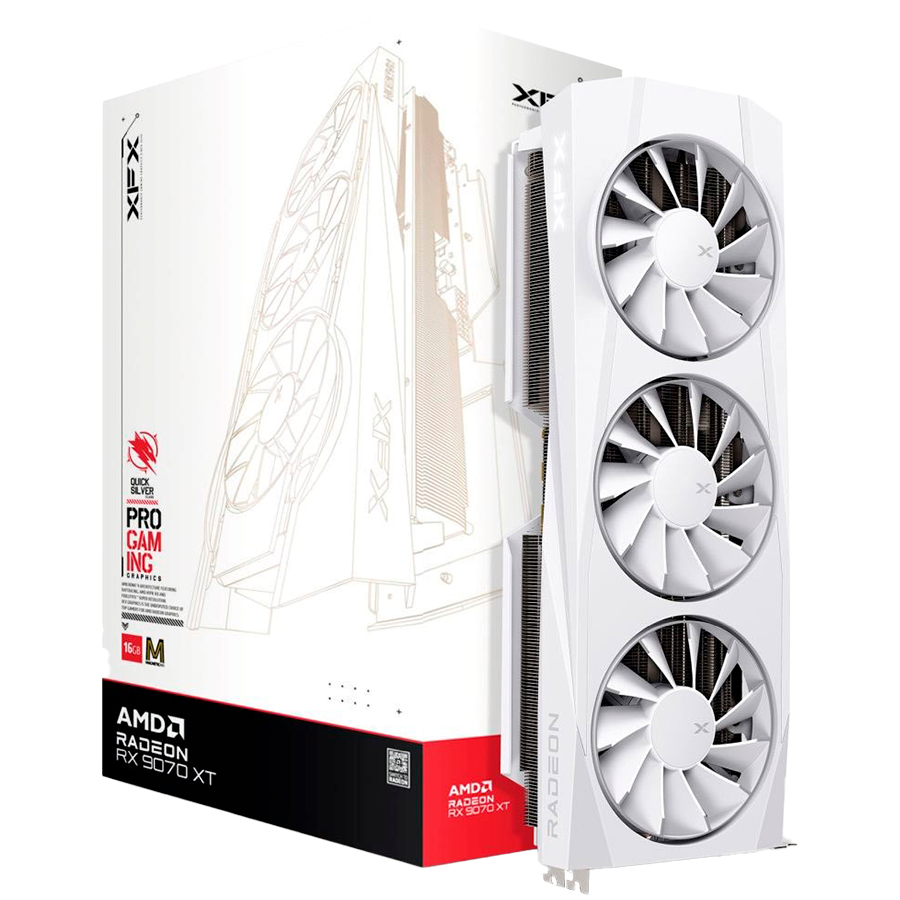 XFX Quicksilver AMD Radeon RX 9070XT White Magnetic Air 16GB GDDR6 256-bit HDMI 3xDP