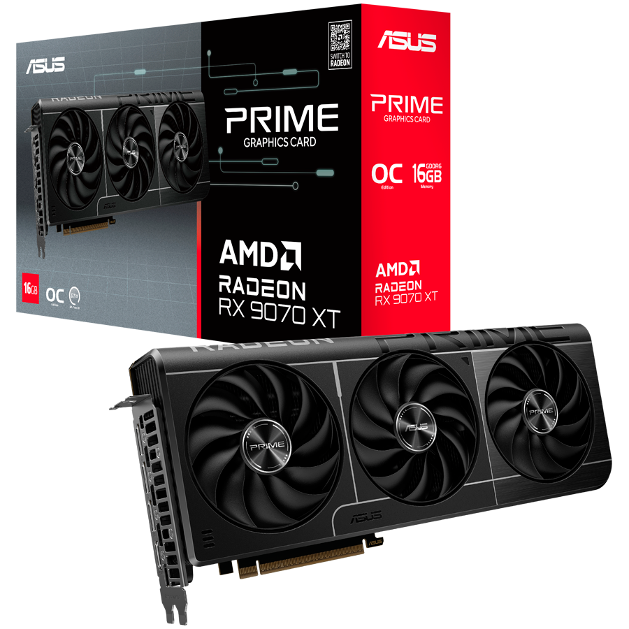 ASUS Prime Radeon RX 9070 XT OC Edition 16GB GDDR6 (PRIME-RX9070XT-O16G) grafična kartica, PCIe 5.0, 1xHDMI 2.1b, 3xDisplayPort 2.1a