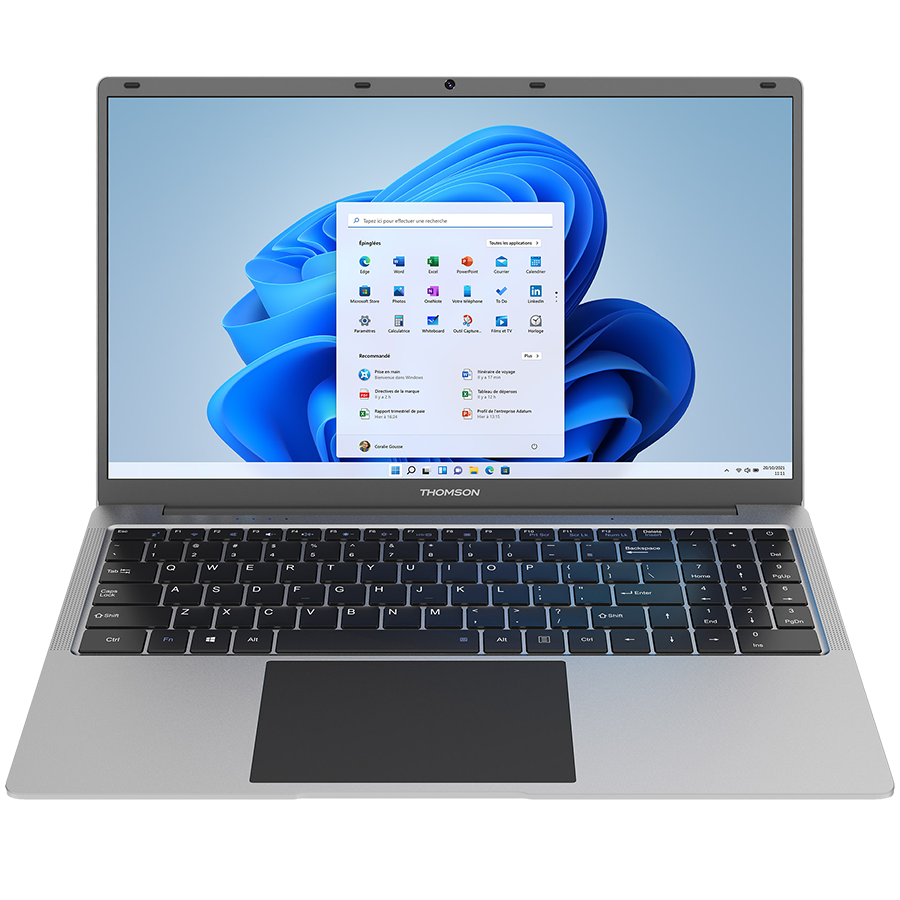 THOMSON laptop Neo N15, 15,6-inch, Intel Celeron N4020/1920x1080 FHD TN, 8GB RAM DDR4, 256Gb SSD, Wifi AC, BT, 1MP Webcam, TypeC data, 8000 mAh 7.6V, Windows 11S, Keyboard QWERTY US, Silver