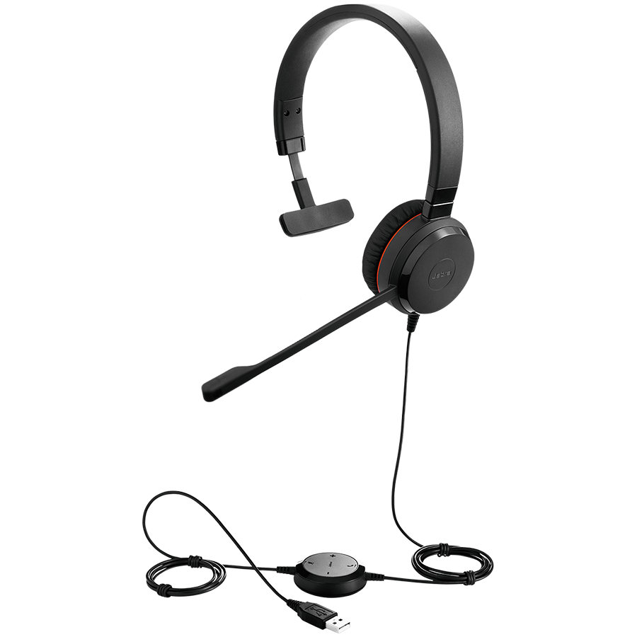 Jabra Evolve 20 SE, Mono UC, USB C/A adapter, Leather
