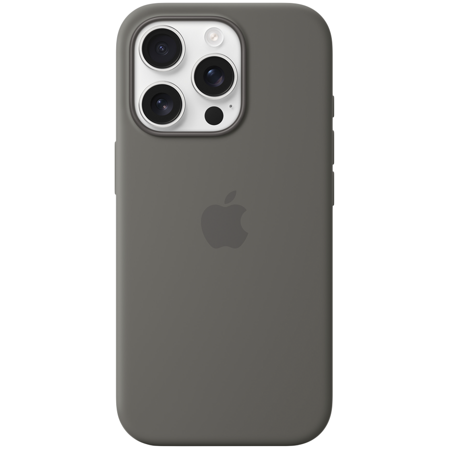 iPhone 16 Pro Silicone Case with MagSafe - Stone Gray,Model A3315
