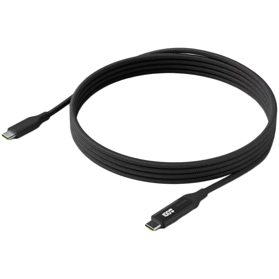 Ubiquiti UACC-Cable-USB-100W-2M-BK USB-C Cable with Charge Display, 100W max power output, 2m