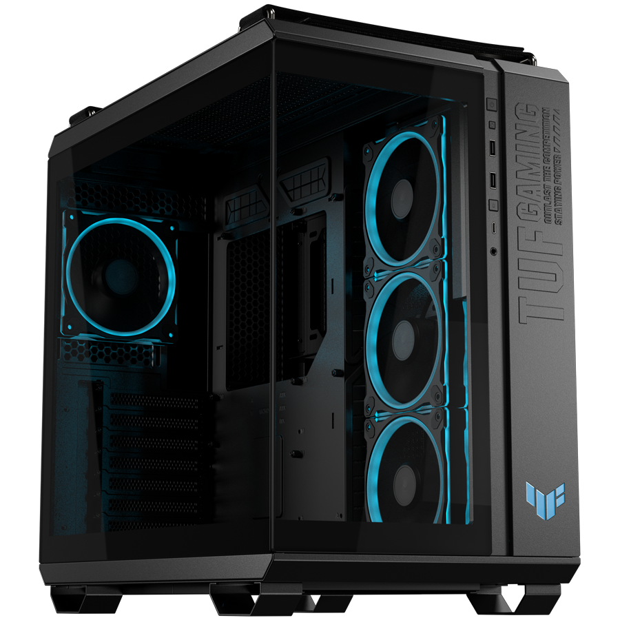 ASUS TUF Gaming GT502 Horizon ARGB ATX računalniško ohišje, kaljeno steklo, štirje 120mm ARGB ventilatorji, črno