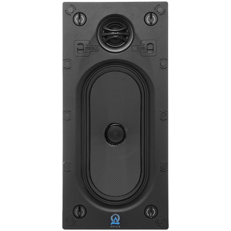 Origin Acoustics C69 Composer In-Wall Pivoting Silk DPSD Tweeter, 4x8'' Kevlar Woofer