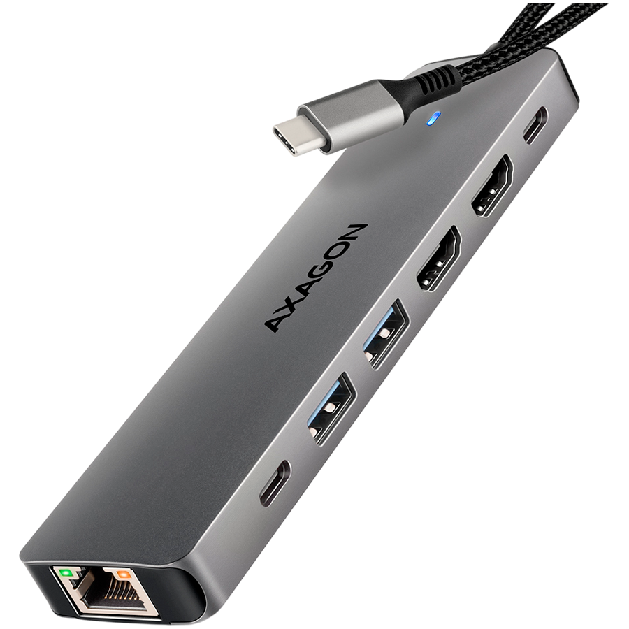 I/O HUB USB-C 7IN1 DUAL 4K/0.15M HMC-7HX2 AXAGON