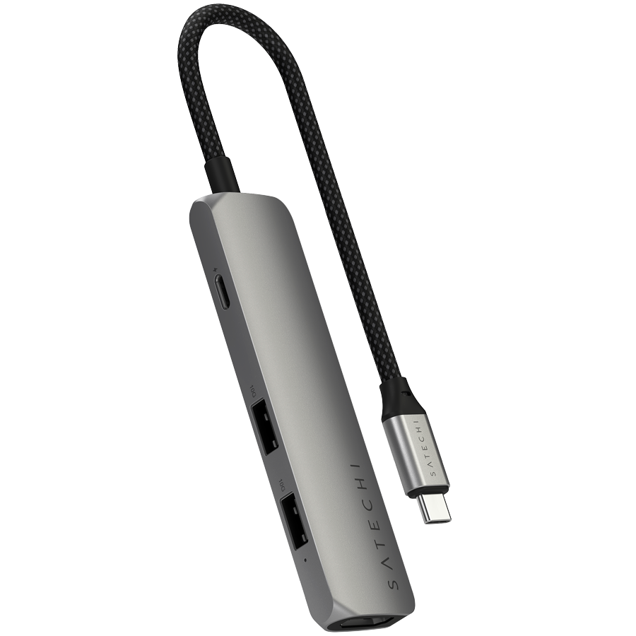 SATECHI 4-in-1 USB-C Slim Multiport Adapter 4K (Space Grey)