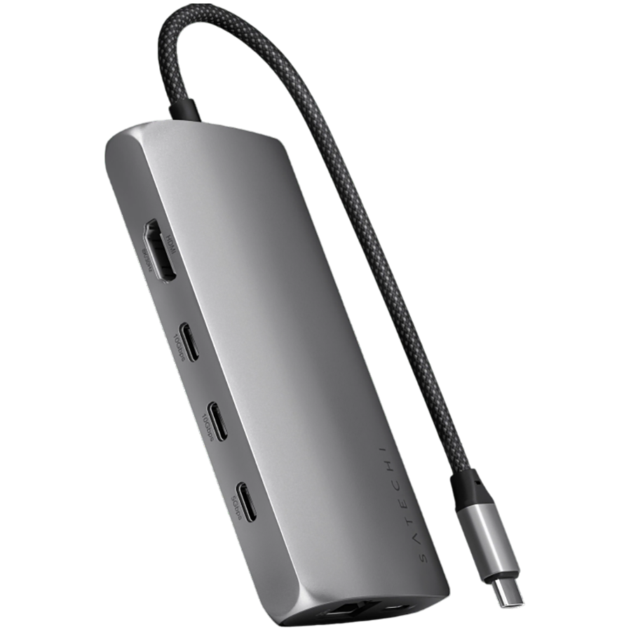 SATECHI USB-C MultiPort Adapter 8K with Ethernet V3 - Space Gray