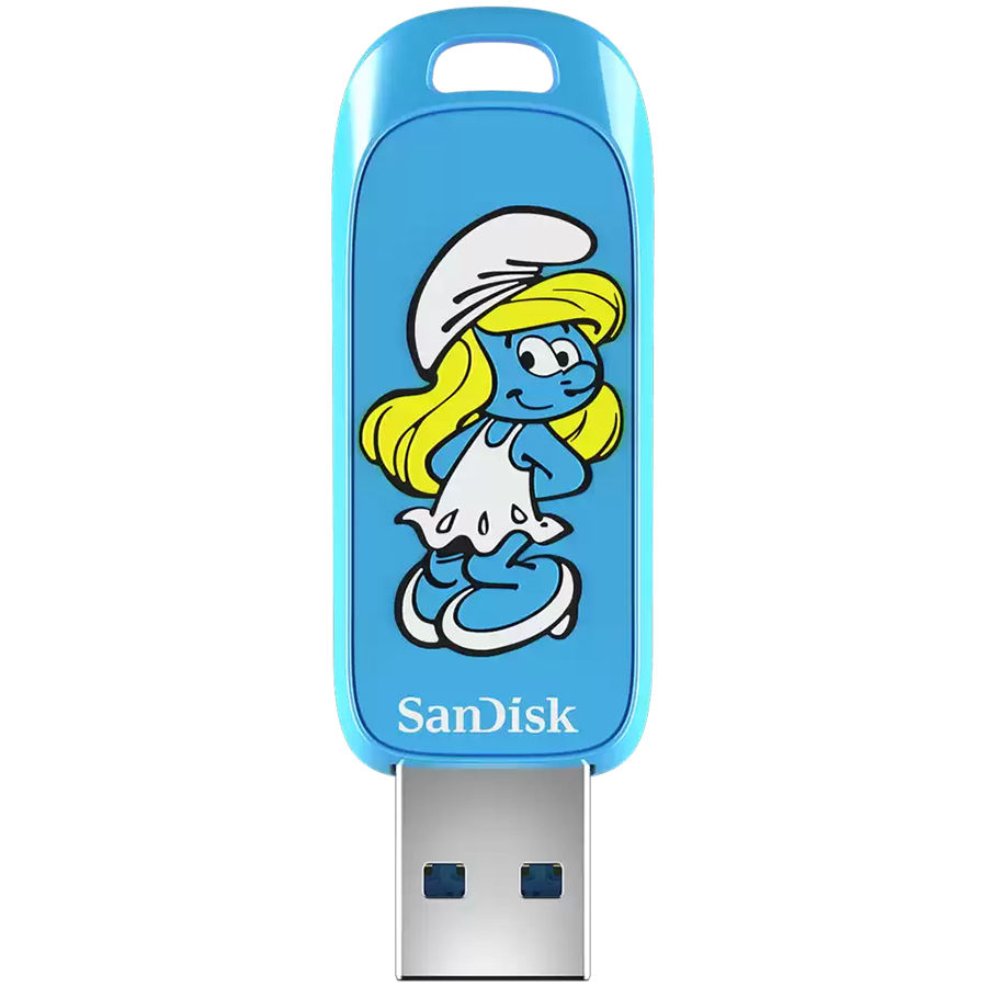 SANDISK USB 3.2, Ingot Type-A, 130MB/s, Smurfette Edition, 4x6 Blister, Global