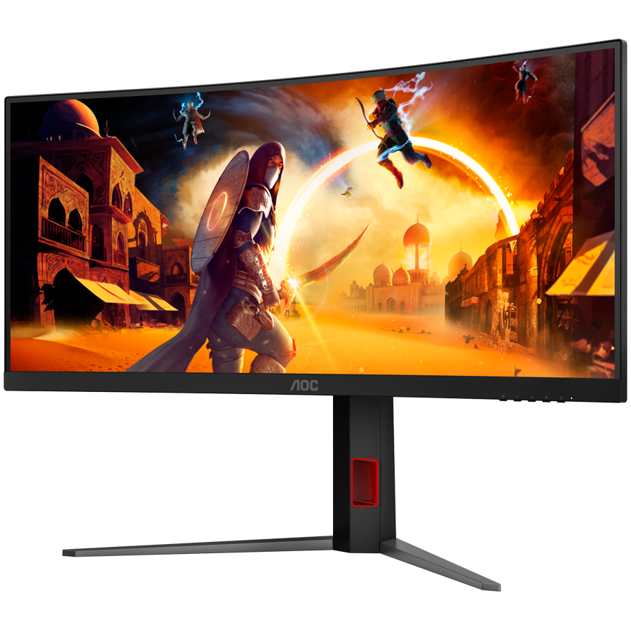AOC Monitor Gaming CU34G4Z 34" Curved Fast VA, WQHD 3440x1440, 240Hz, 1500R, 1ms, DisplayHDR 400, Adaptive Sync, 2x HDMI 2.1, 1x DP 1.4, USB hub, Ergonomic