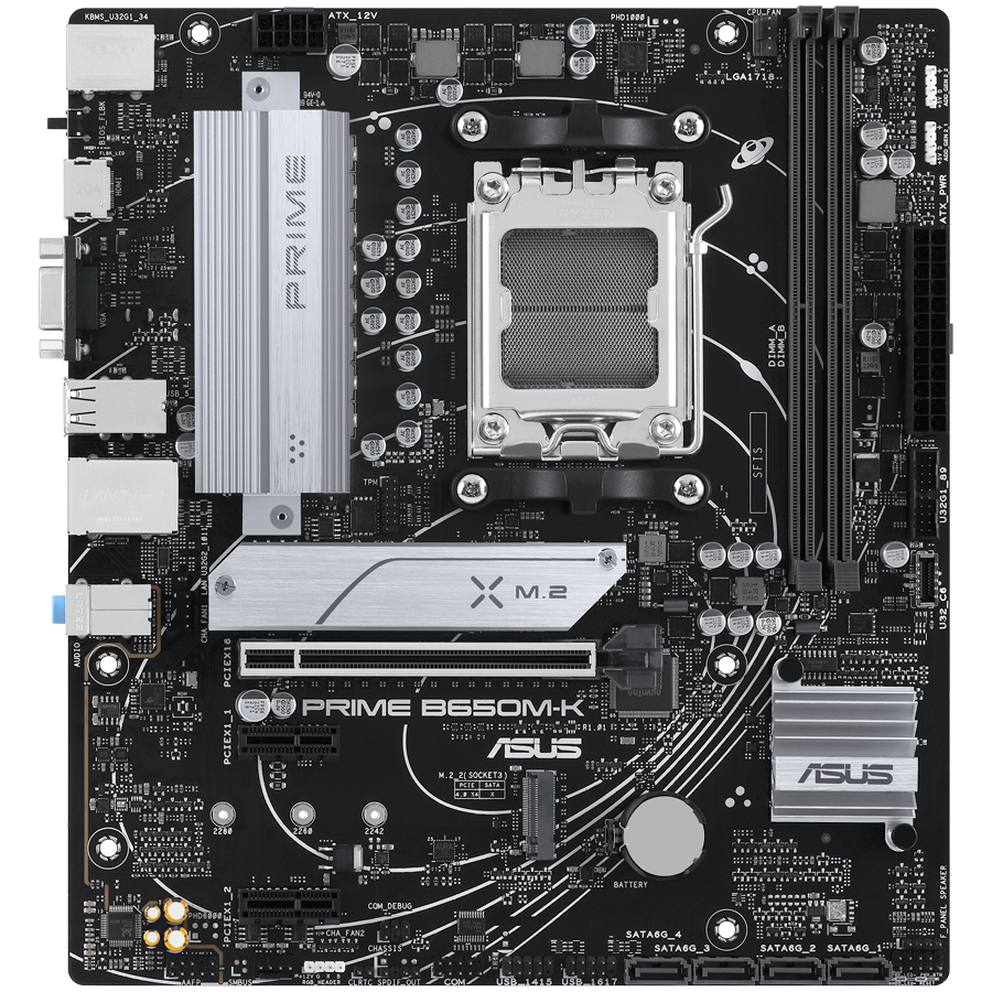 ASUS Main Board Desktop Socket AM5 AMD B650 Chipset 2 x DIMM, Max. 96GB, DDR5 1 x VGA port 1 x HDMI 2 x M.2 slots 4 x SATA micro-ATX Form Factor