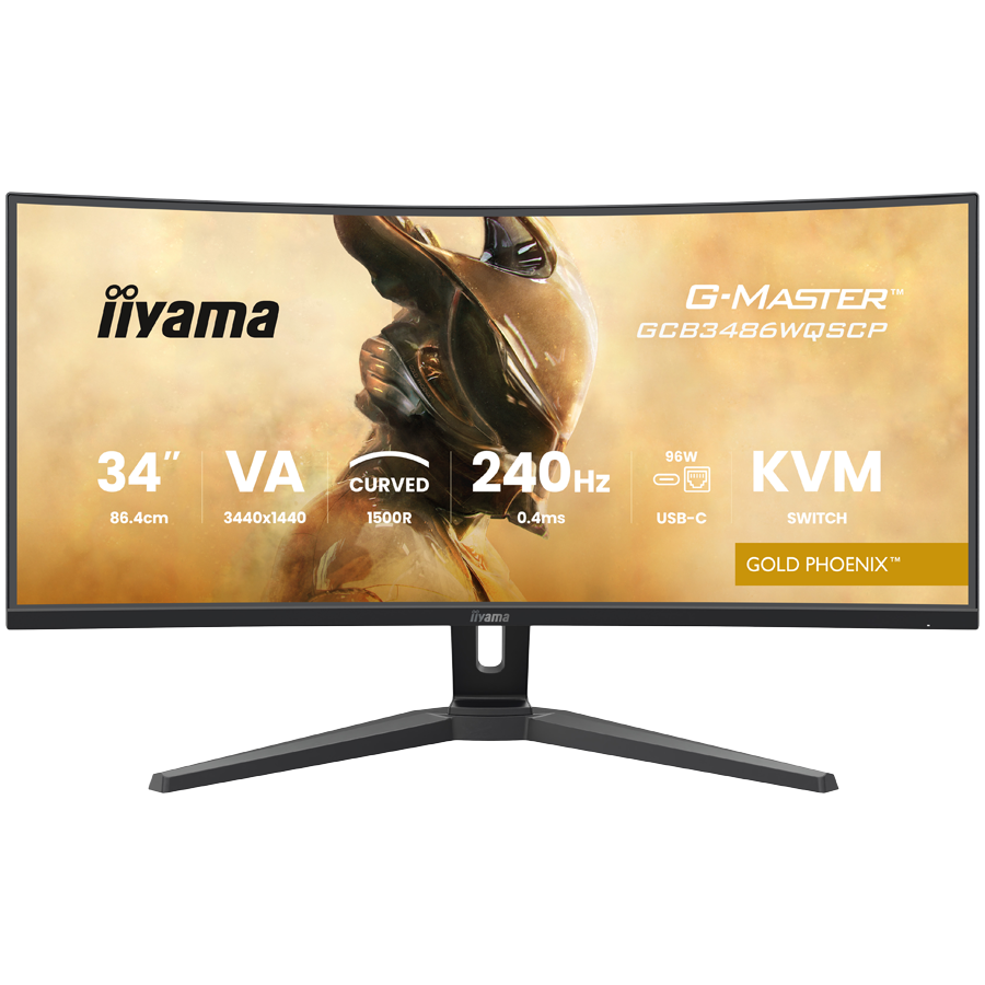 34" UW VA-panel, Curved Gaming 1500R,G-Master Gold Phoenix, 3440x1440-240Hz (21:9),0,4ms (MPRT),500cdm HDR400,FreeSync Premium,Speakers,2xHDMI (2.1) VRR/ALLM,2xDisplayPort, USB-C DOCK (LAN/KV