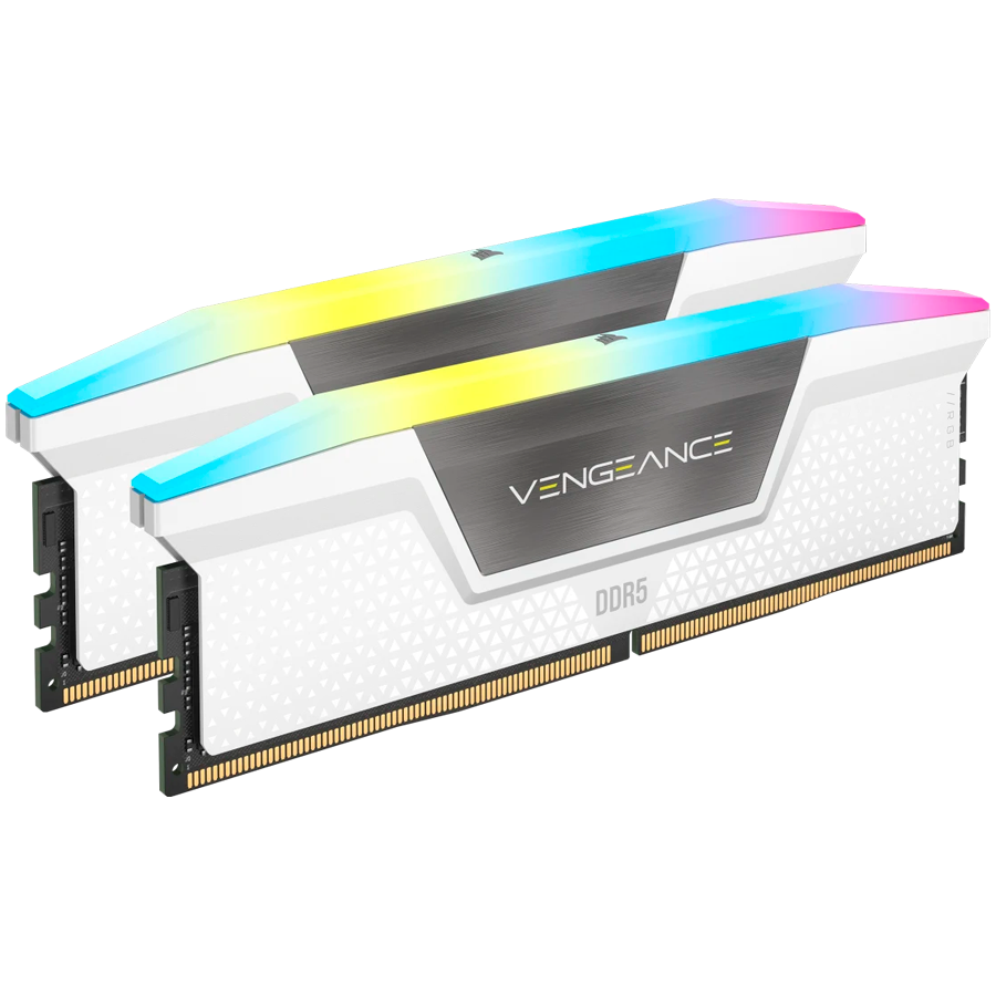 CORSAIR VENGEANCE RGB DDR5 32GB (2 x 16GB) DDR5 6000 CL36-44-44-96 1.40V Intel XMP & AMD EXPO - White