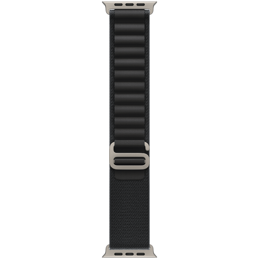 49mm Black Alpine Loop - Medium - Natural Titanium Finish