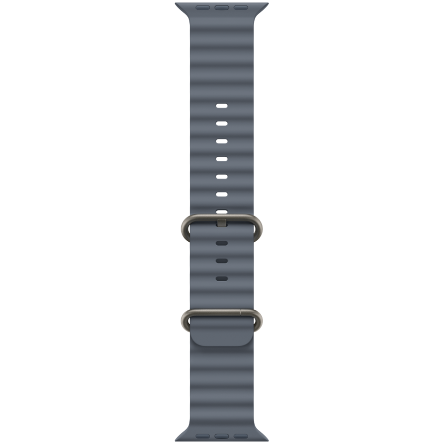 49mm Anchor Blue Ocean Band - Natural Titanium Finish