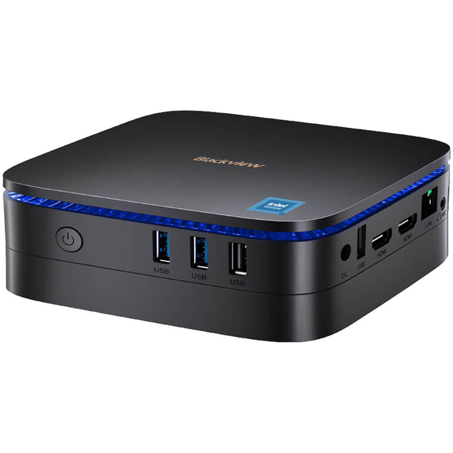 Blackview miniPC MP60 Intel N150 up to 3.6HGz 16/512 WiFi 5 BT 4.2 LAN RJ45 USB 3.0x2 USB 2.0x2  HDMIx2 Windows 11Pro Black