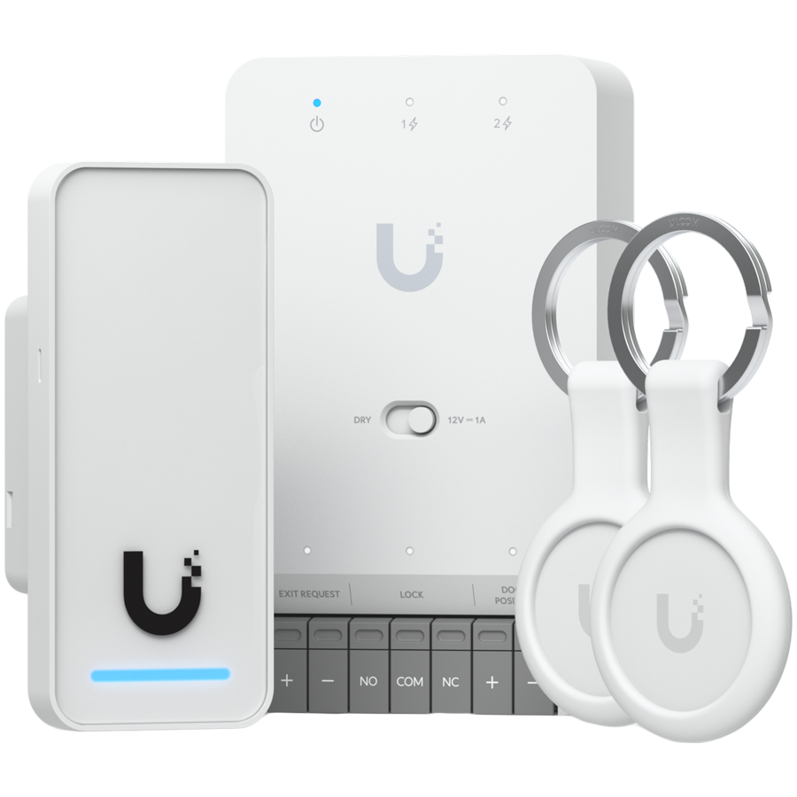 Ubiquity UA-G3-SK all-in-one kit for UniFi Access, designed to manage a single door with one reader. Supports seamless setup and Apple Touch Pass for modern, secure access control, Door Hub M