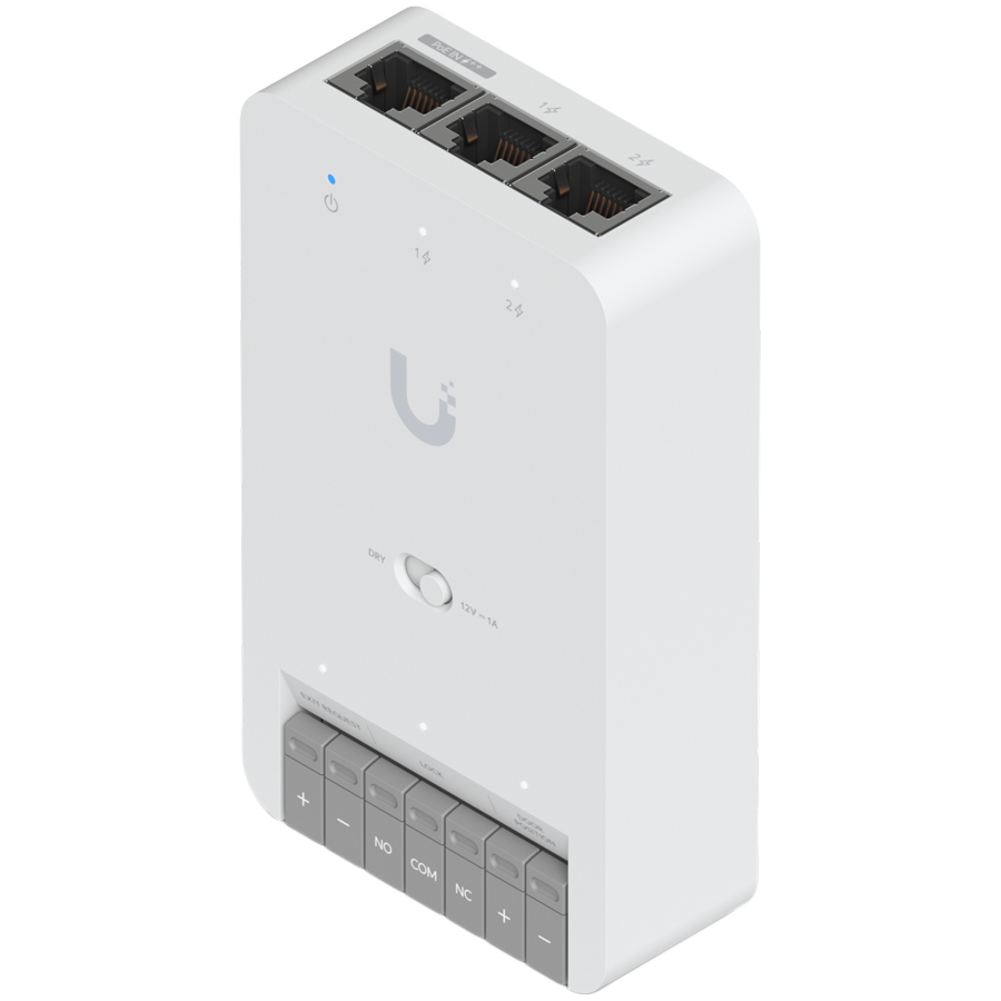Ubiquiti UA-HUB-DOOR-MINI Compact Access Control Hub for a single door, Connect and power via PoE++