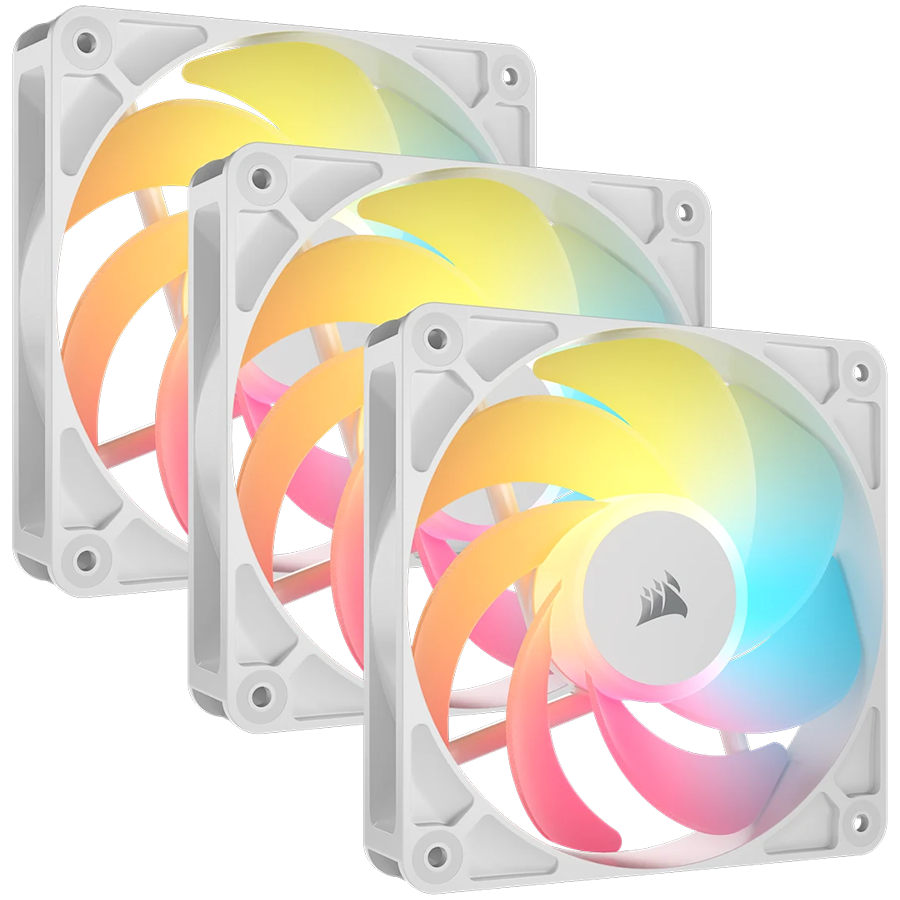 CORSAIR RS120-R ARGB Reverse, 3x 120mm PWM ventilatorji, beli