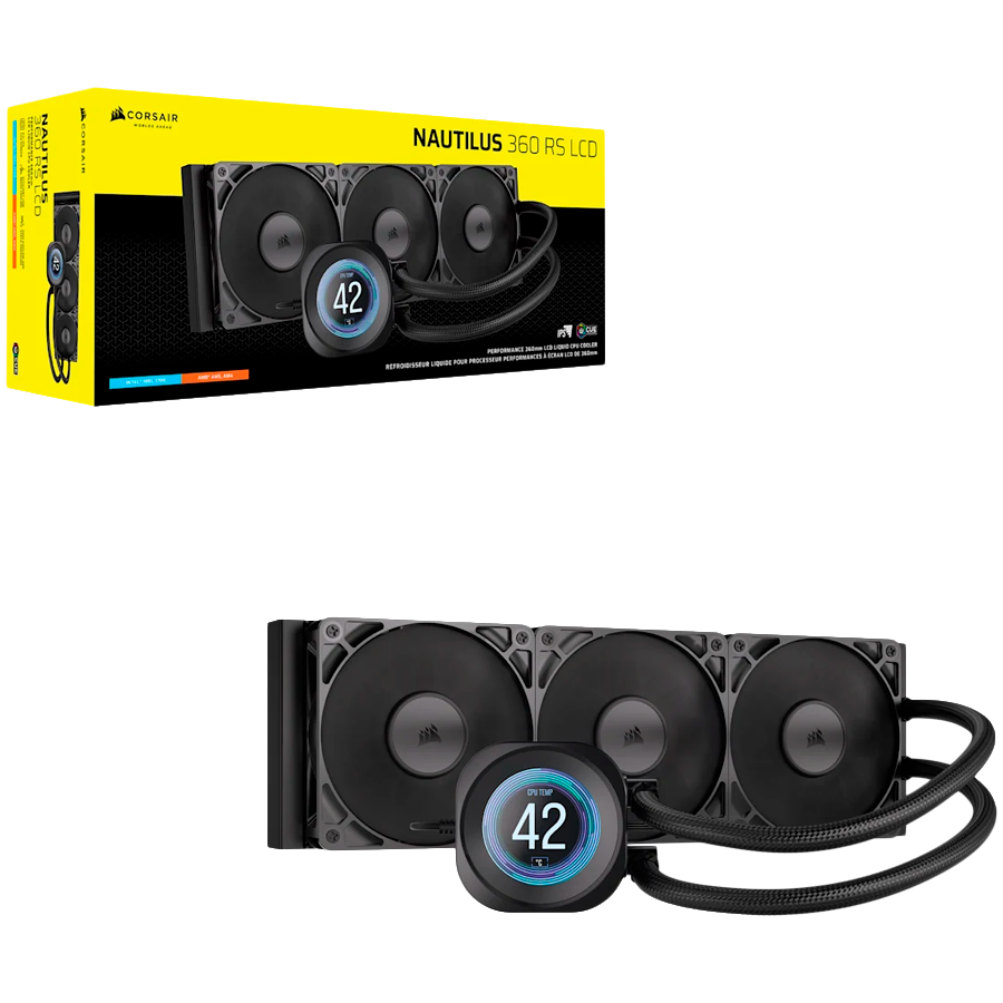 CORSAIR NAUTILUS 360 RS LCD, 3x 120mm ventilator, vodno hlajenje za procesor