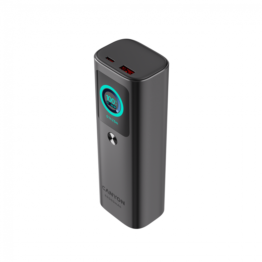 CANYON Built-in cable power bank OnPower 265 20000mAh 165W   Aluminium Dark grey
