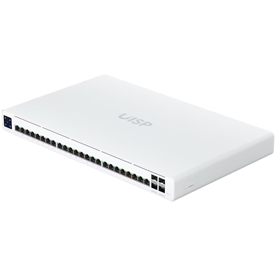 Ubiquiti UISP-S-Pro-EU 220W (27V) PoE switch with (24) GbE RJ45 ports, including (16) with 27V passive PoE, and (4) 10G SFP+ ports