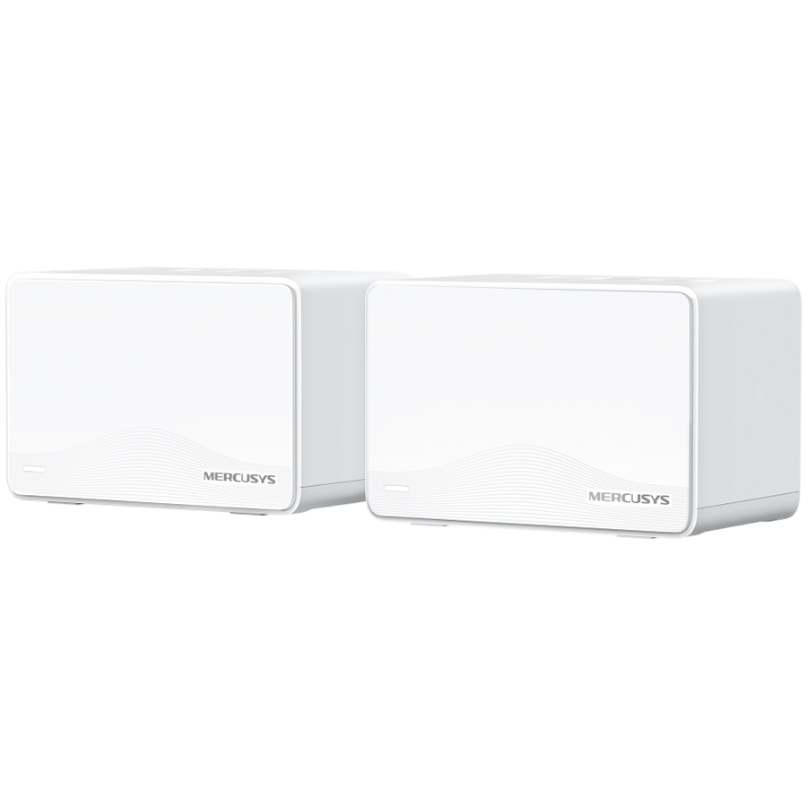Mercusys Halo H25BE (2-Pack) BE3600 Whole Home Mesh Wi-Fi 7 System, 688 Mbps at 2.4 GHz + 2880 Mbps at 5 GHz, Internal Antennas, 3x Gigabit Ports per Unit (WAN/LAN auto-sensing), MLO, 4096-QA