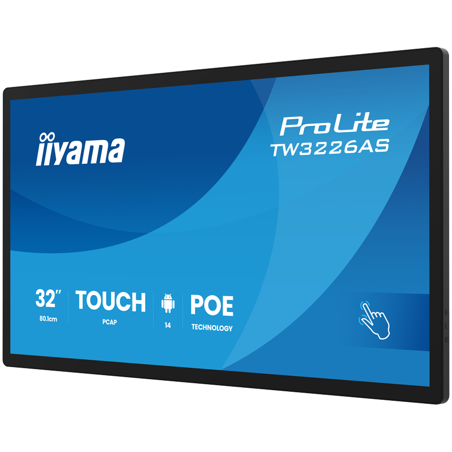 Iiyama PROLITE TW3226AS-B3P Android PC  PCRK3576 RAM 4 GB SSD 32GB Mali-G52 Gigabit ETH IEEE 802.11ax WI-Fi 6 BT Android 14 FHD TOUCH BLACK