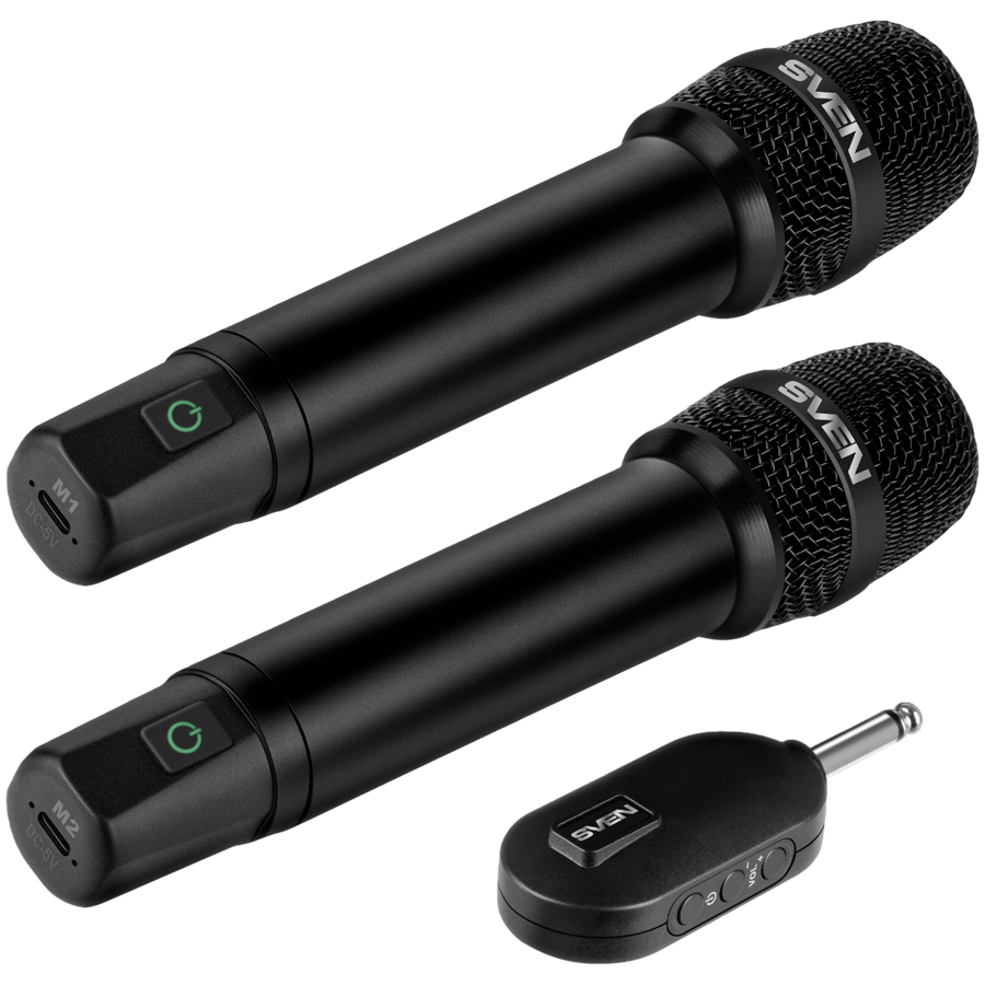 Wireless microphones set SVEN MK-742, black (2.4GHz, 180mAh)