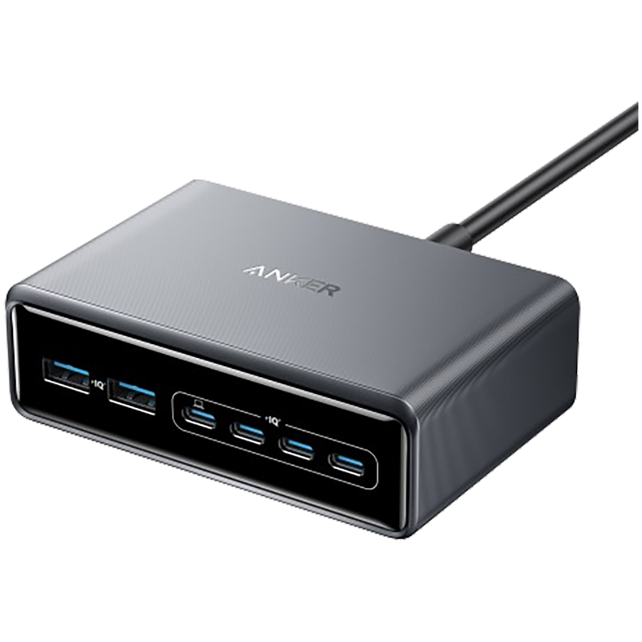 Anker Prime Charger (200W, 6 Ports, GaN) Silver