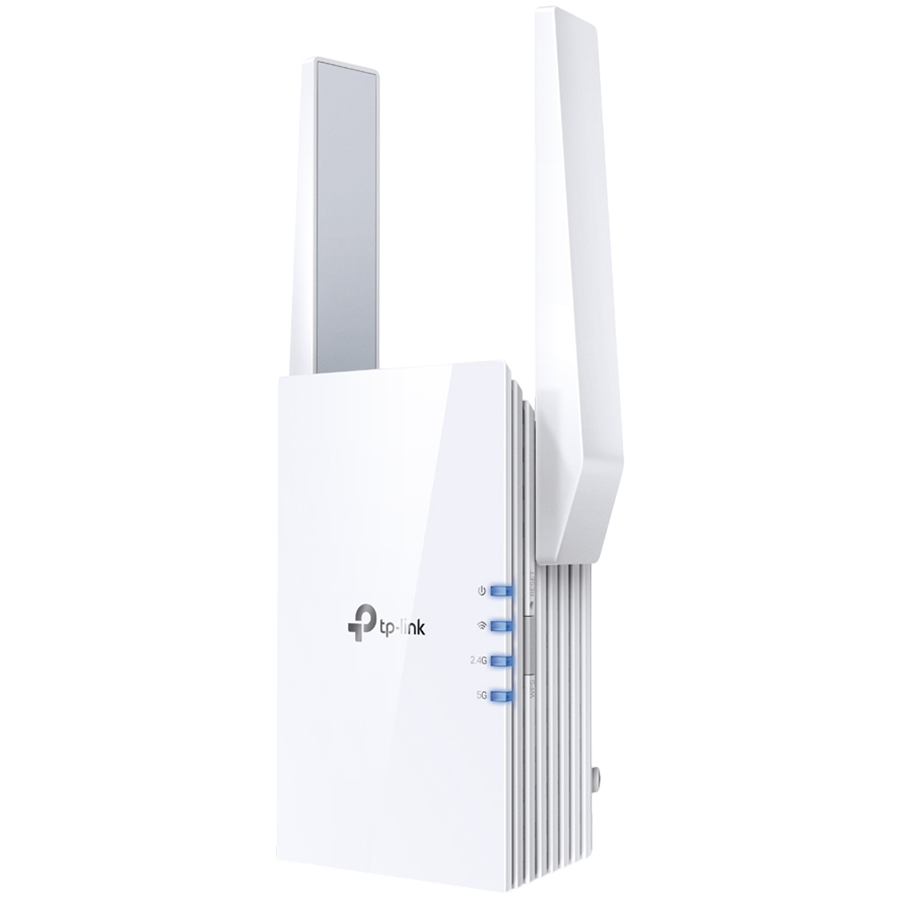 AX3000 Wi-Fi 6 Range ExtenderSPEED: 574 Mbps at 2.4 GHz + 2402 Mbps at 5 GHzSPEC: 2 × External Antennas, 1 × Gigabit Port, Qualcomm 1.0GHz Dual-Core CPU, 1024 QAM, HE160, Wall PluggedFEATURE:
