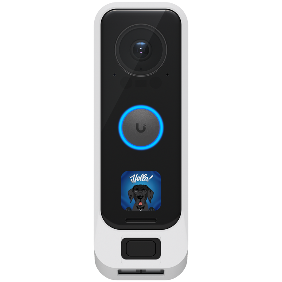 White customized encsing for UniFi Protect G4 Doorbell Pro