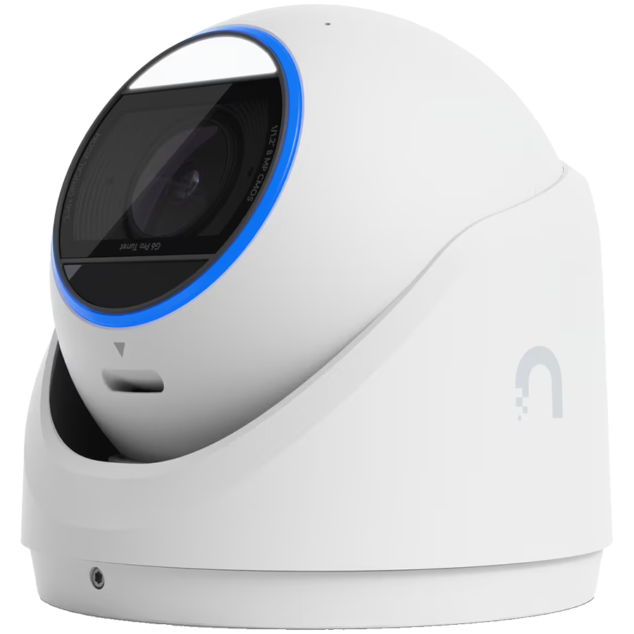 Ubiquiti UVC-G6-Pro-Turret-W All-weather tamper-resistant 4K PoE+ camera with a Multi-TOPS AI engine, 2.36x optical zoom, and a large 1/1.2" CMOS sensor for exceptional low-light clarity and 
