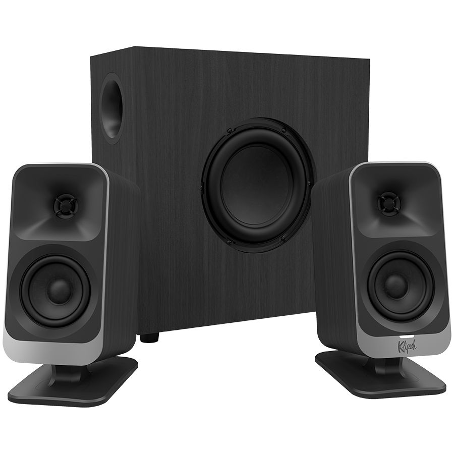 Klipsch ProMedia Lumina 2.1 Gaming Audio System with Subwoofer and LED Lighting Effects Built-in, Black
