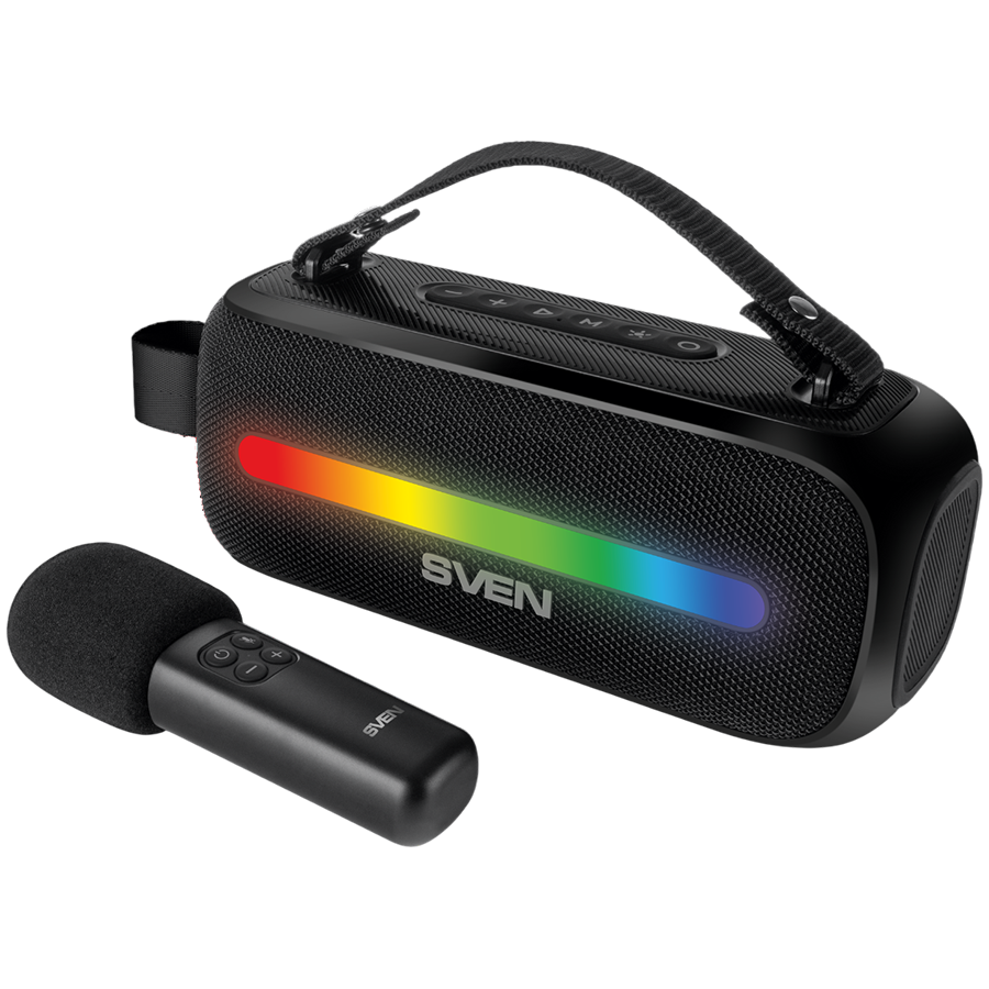 Speaker SVEN PS-255, black (12W, Bluetooth, FM, USB, karaoke mic, 3600mAh)