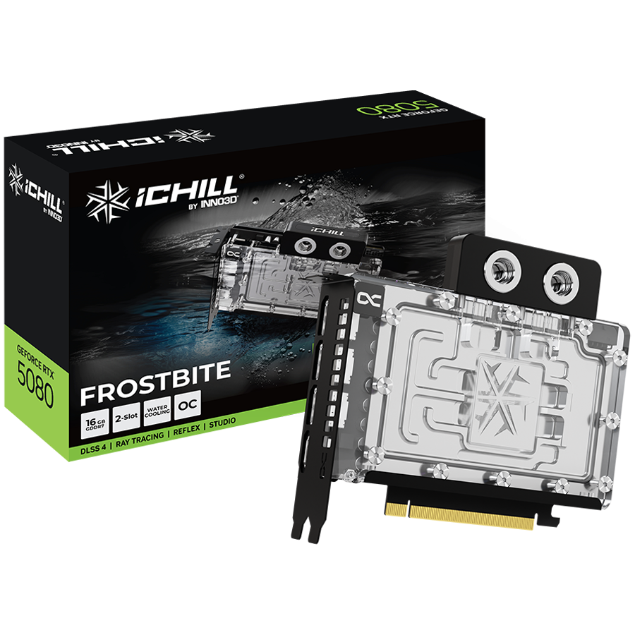INNO3D GeForce RTX 5080 iChill FROSTBITE OC 16GB GDDR7, water cooling