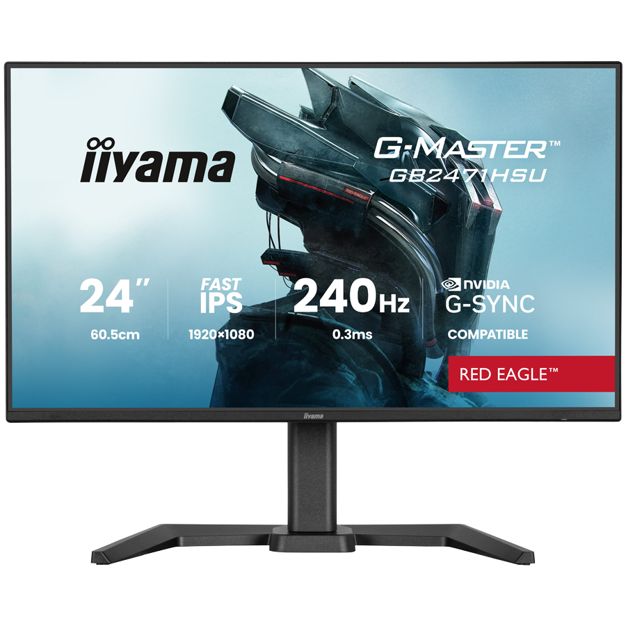 IIYAMA Gaming Monitor GB2471HSU-B1 G-MASTER 23.8" Fast IPS 1920 x 1080 240Hz, 350cd, 0.3ms, HDMI, DP, USB, Full Ergo