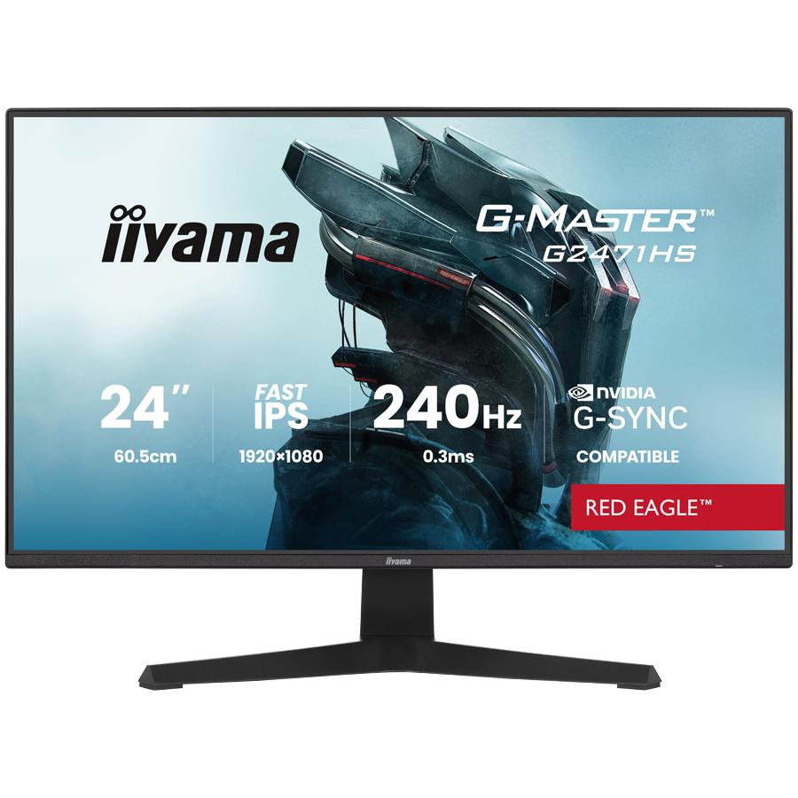 IIYAMA Gaming Monitor G2471HS-B1 G-MASTER 23.8" Fast IPS 1920 x 1080 350cd 1000:1 0.3ms  HDMI DP Tilt