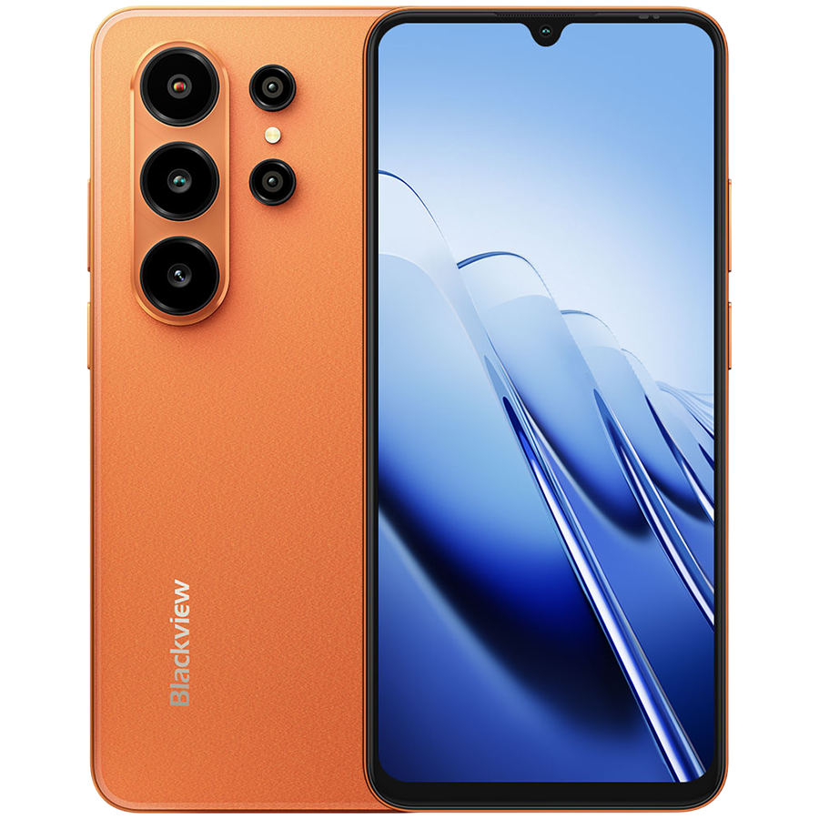 Blackview WAVE 10 LTE 6.88-inch HD IPS 720x1640 120Hz 8+128GB Unisoc UMS9230E Octa Core 1.6GHz CAM 13MP/32MP Face ID Fingerprint 5000mAh No Charger  Android 16 Sunset Orange