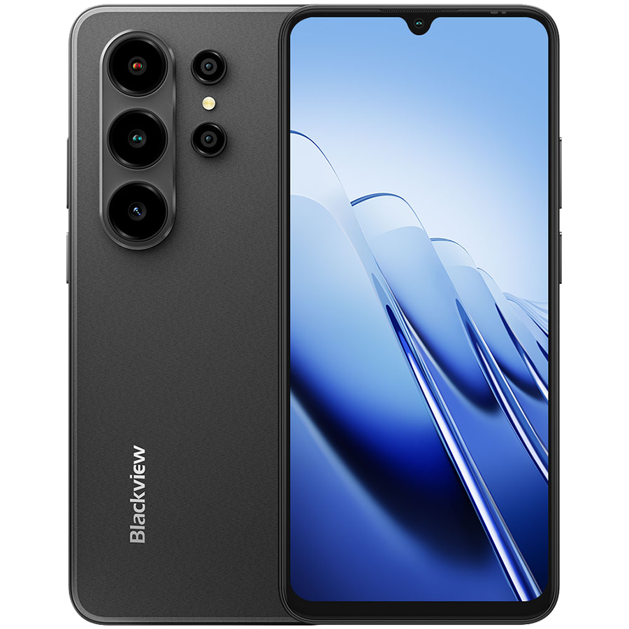 Blackview WAVE 10 LTE 6.88-inch HD IPS 720x1640 120Hz 8+128GB Unisoc UMS9230E Octa Core 1.6GHz CAM 13MP/32MP Face ID Fingerprint 5000mAh No Charger  Android 16 Graphite Black