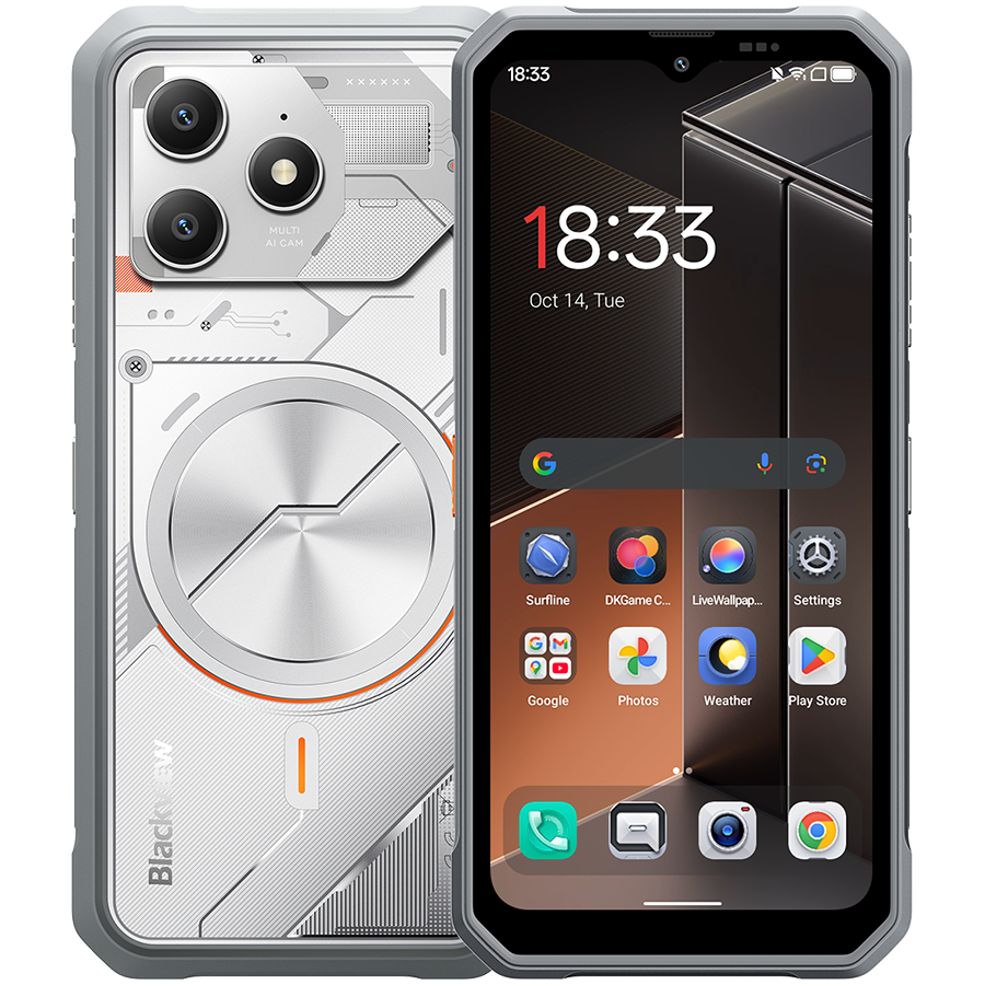 Blackview FORT100 LTE 6.56-inch HD+ 1612x720 90Hz 8+128GB MT Helio G81 Octa-Core 2.0GHz 13MP Front 16MP Rear NFC MIL-STD-810H 5000mAh Fingerprint  Android 16 Lunar White