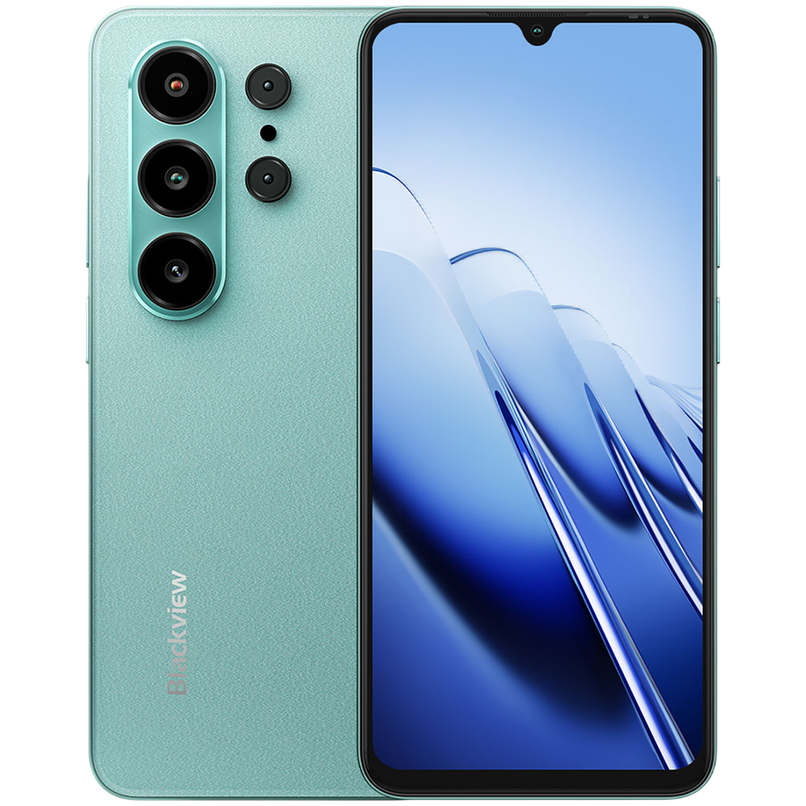 Blackview WAVE 10 LTE 6.88-inch HD IPS 720x1640 120Hz 8+128GB Unisoc UMS9230E Octa Core 1.6GHz CAM 13MP/32MP Face ID Fingerprint 5000mAh No Charger  Android 16 Mint Green