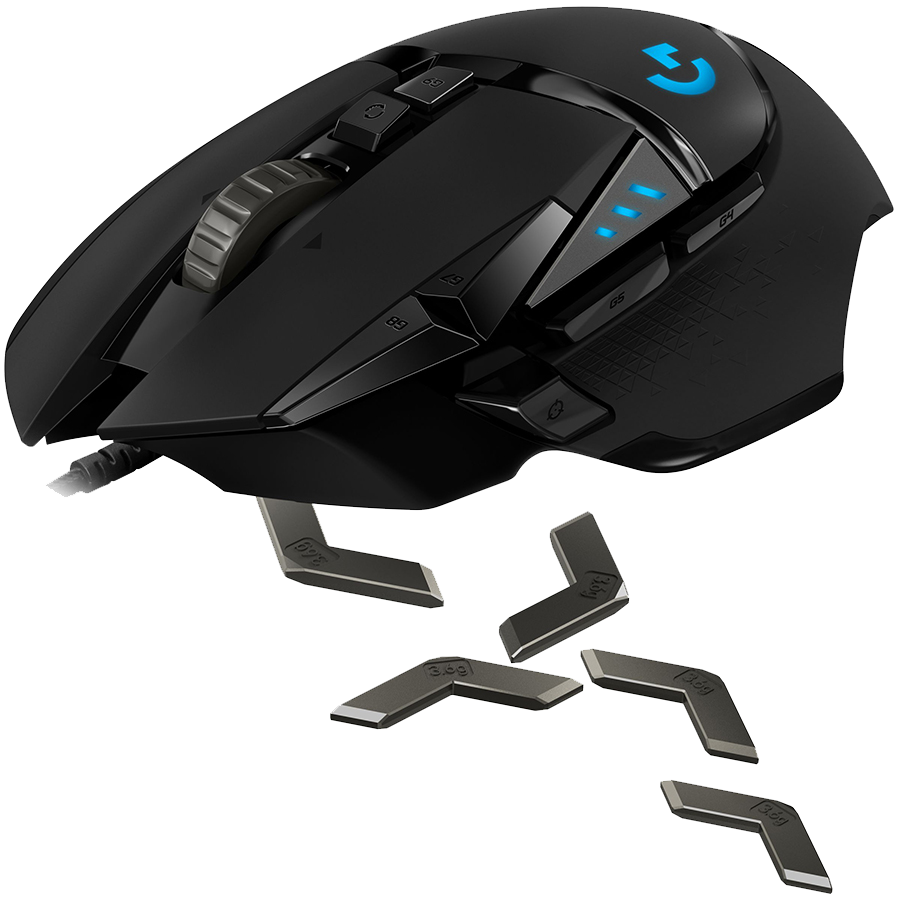 LOGITECH G502 Corded Gaming Mouse - HERO - BLACK - USB - EWR2