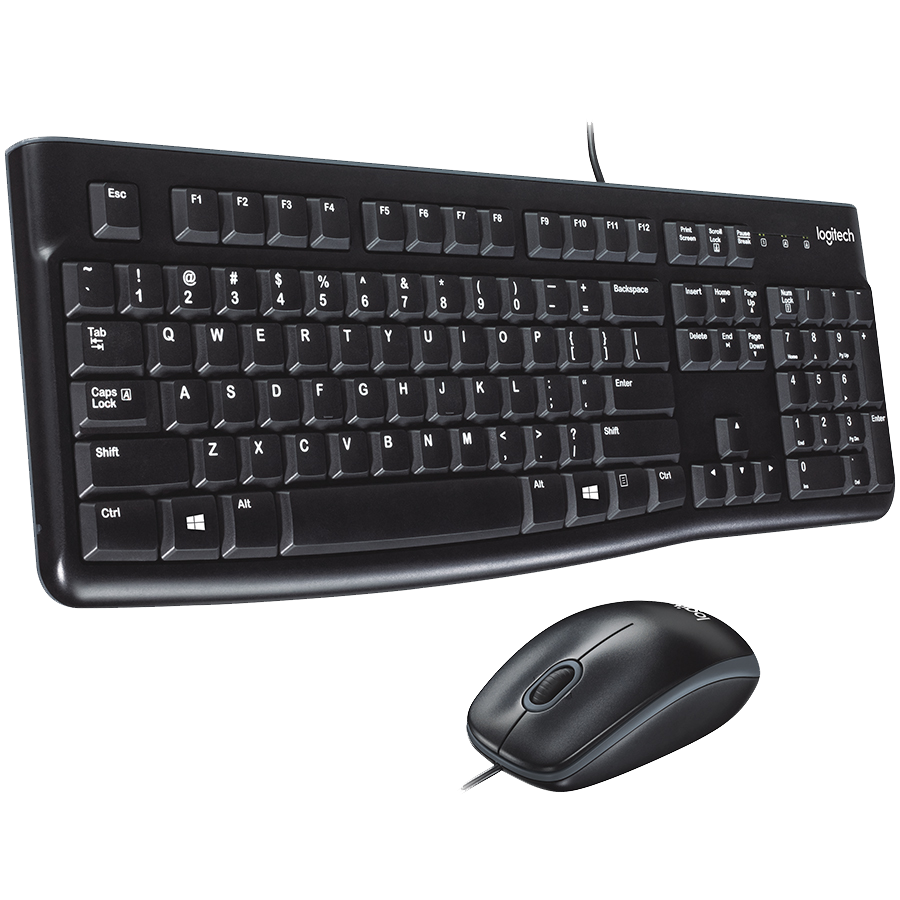 LOGITECH MK120 Corded Combo - BLACK - USB - US INT'L
