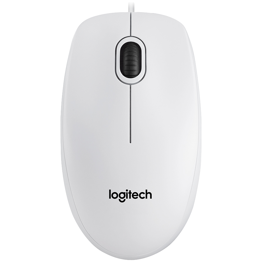 LOGITECH B100 Corded Mouse - WHITE - USB - B2B