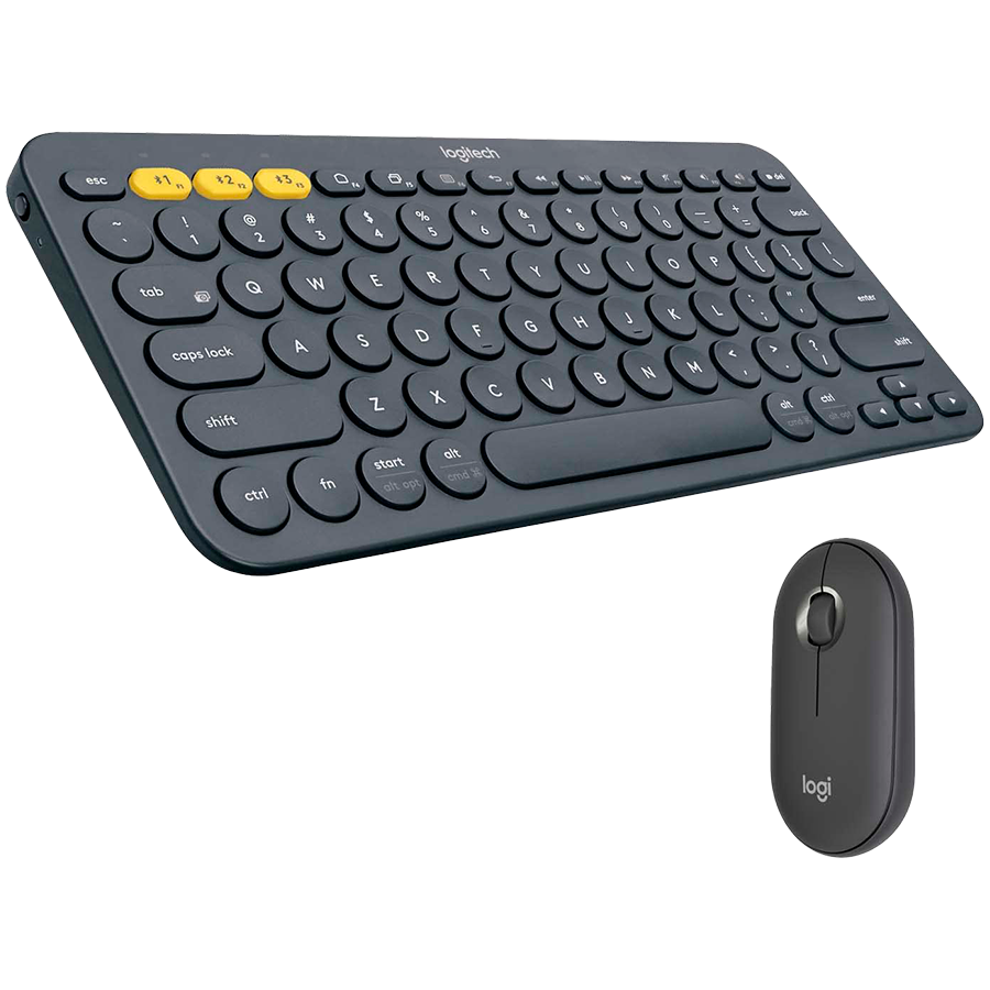 LOGITECH Pebble 2 Bluetooth Keyboard Combo - TONAL GRAPHITE - FRA