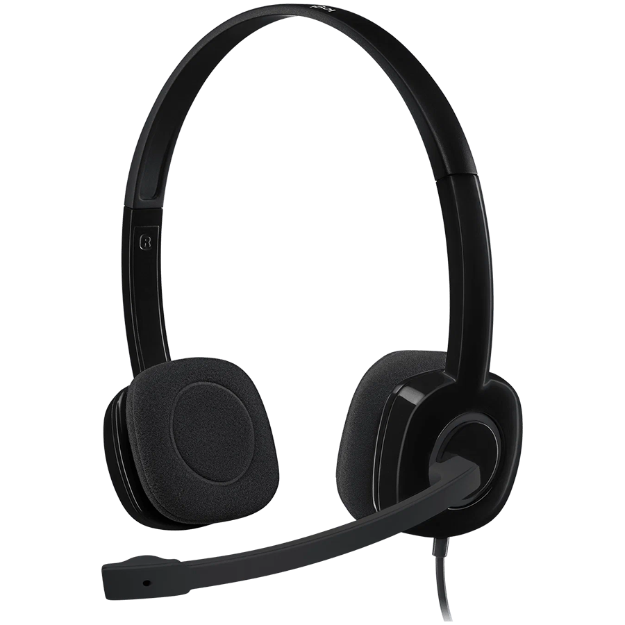 LOGITECH H151 Corded Stereo Headset - BLACK - 3.5 MM