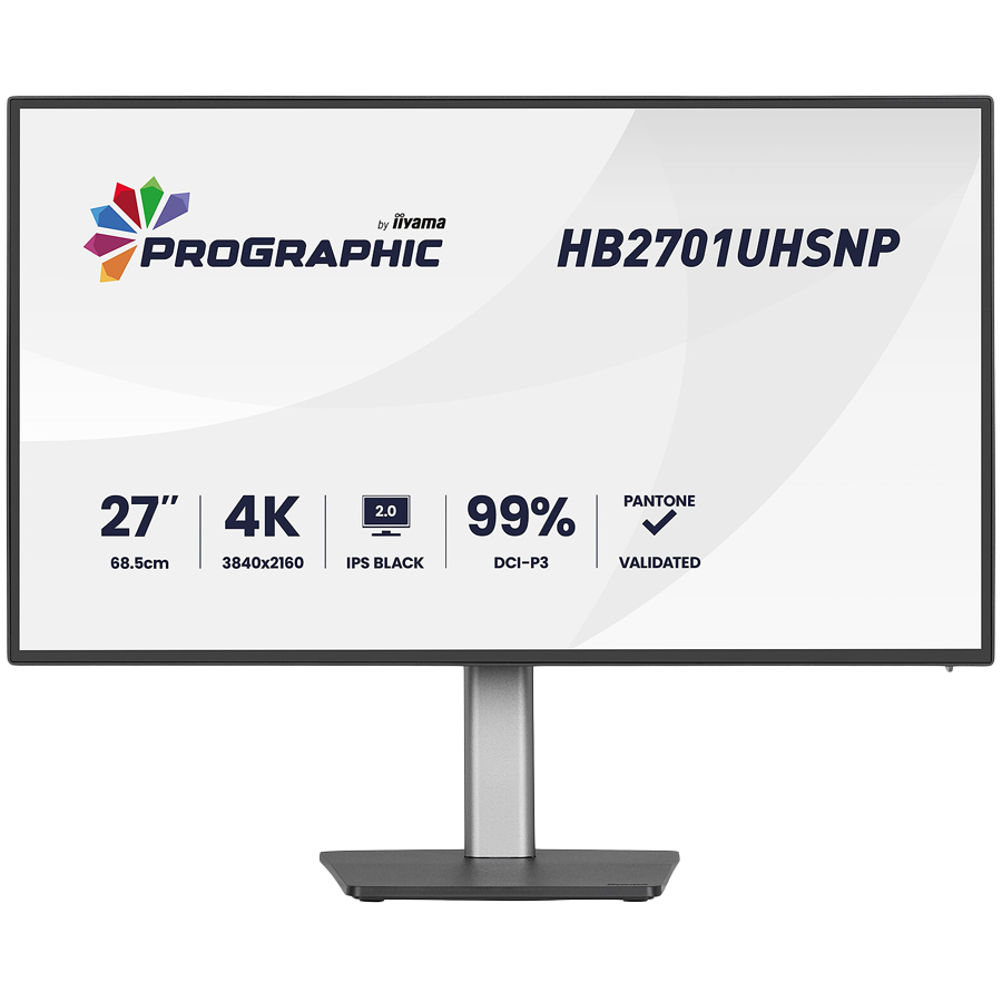 IIYAMA Prolite HB2701UHSNP-B1 poslovni monitor - 68.6 cm (27''), 4K UHD (3840x2160), IPS LED, 60Hz, 4ms, 450 cd/m², mat / črn