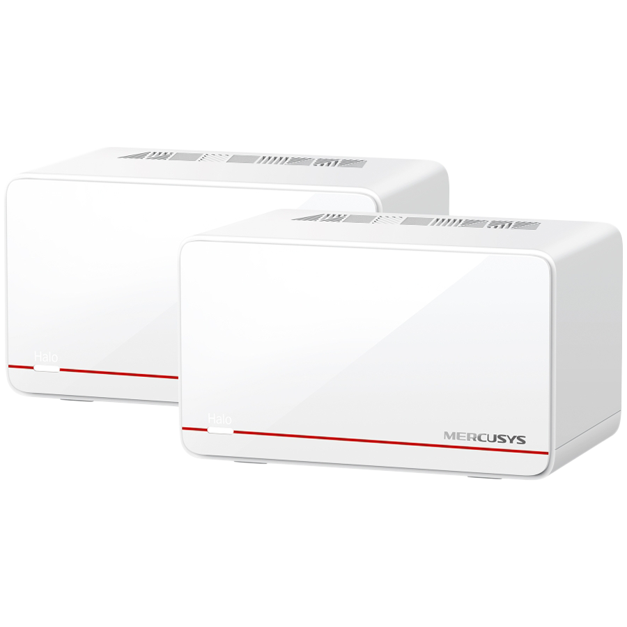 Mercusys Halo H37BE (2-PACK) BE6500 Whole Home Mesh Wi-Fi 7 System,  688 Mbps at 2.4 GHz + 5760 Mbps at 5 GHz, Internal Antennas, 2x 2.5 Gbps Port (WAN/LAN auto-sensing), 1x Gigabit Port (WAN