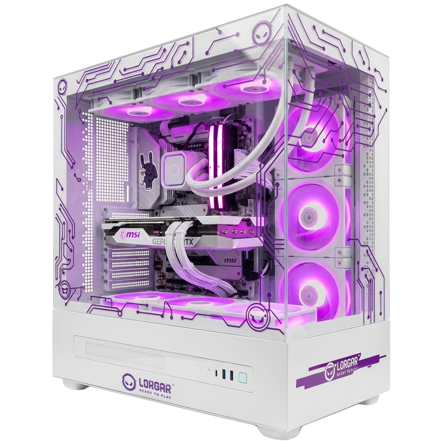 LORGAR Gaming PC Pro P401 Ryzen 7 7800X3D RTX 5070 Ti White